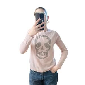 Zadig & Voltaire Miss CP Skull Cashmere Sweater Pink Medium M